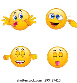 4 Emoji Smiley Faces