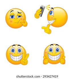 4 Emoji Smiley Faces