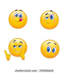 4 Emoji Smiley Faces