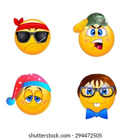 4 Emoji Smiley Faces