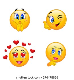 4 Emoji Smiley Faces