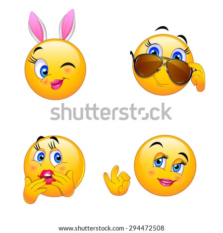 4 Emoji Smiley Faces