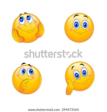 4 Emoji Smiley Faces