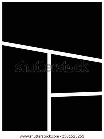 4 Empty geometric photo collage grid rectangle template shape. Modern tiles pattern mosaic for portfolio presentation. Background and photo album for wall mood board.