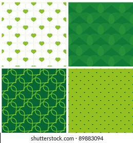 4 endless green pattern with hearts/pattern/green two