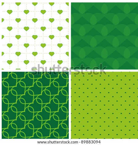 4 endless green pattern with hearts/pattern/green two