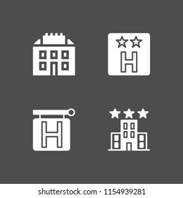 4 enter icons in vector set. hotel illustration for web and graphic design