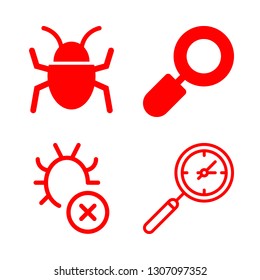 4 examining icons with loupe and bug in this set