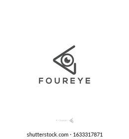 4 EYE Combination minimal logo design concept