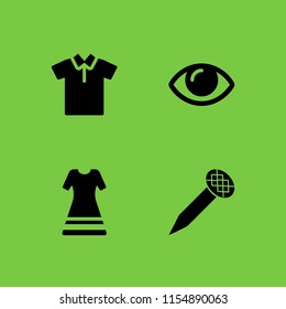 4 eyelashes icons in vector set. nail, eye open and style illustration for web and graphic design