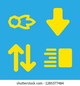4 fall icons with design distribution of elements of an article and comet in this set