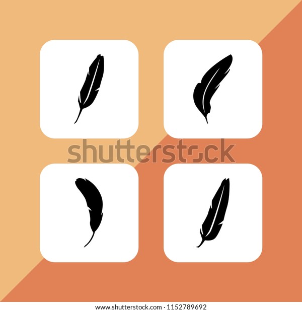 4 Falling Icons Vector Set Feather Stock Vector (Royalty Free ...
