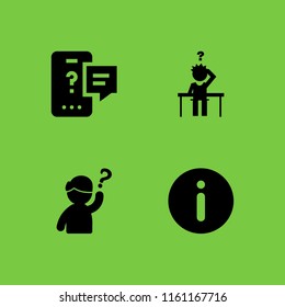 4 faq icons in vector set. info and question illustration for web and graphic design