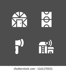 4 farmland icons in vector set. field and farming and gardening illustration for web and graphic design