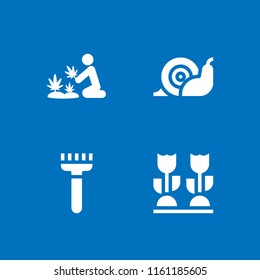 4 farmland icons in vector set. farming and gardening and harvest illustration for web and graphic design