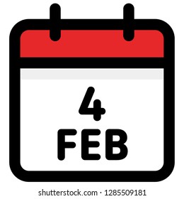 4. February - Calendar Icon - Vector Illustration - Vector