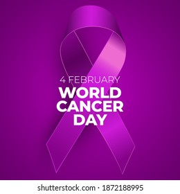 4 February World Cancer Day Medical Background Vector Illustration