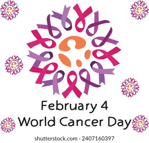 4 February is World Cancer Day vector illustration