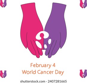 4 February is World Cancer Day vector illustration