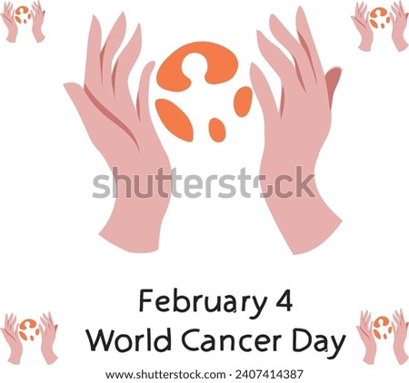 4 February is World Cancer Day vector illustration