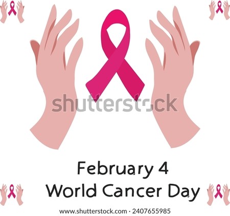 4 February is World Cancer Day vector illustration