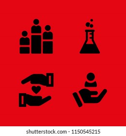 4 feedback icons in vector set. customer, rank, loyalty and experiment illustration for web and graphic design