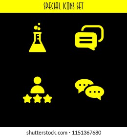 4 feedback icons in vector set. experiment, rate and talk illustration for web and graphic design