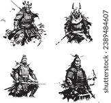 4 ferocious samurai warriors from medieval Japan