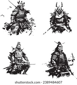 4 ferocious samurai warriors from medieval Japan
