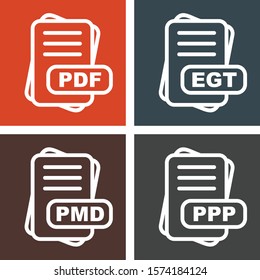  4 File Format Icons Sheet design
