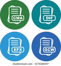  4 File Format Icons Sheet design
