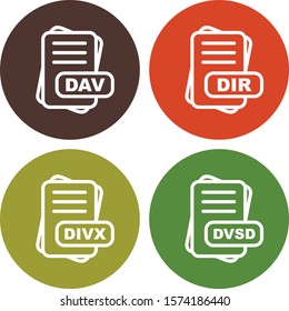  4 File Format Icons Sheet design
