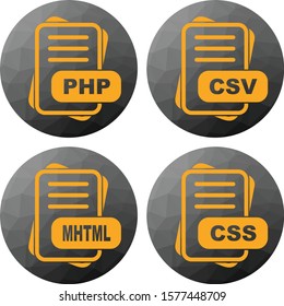 4 File Format Icons Sheet design
