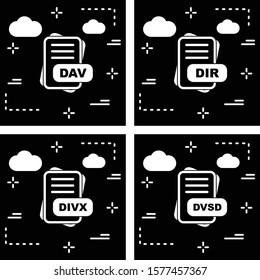  4 File Format Icons Sheet design
