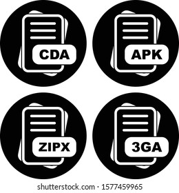  4 File Format Icons Sheet design
