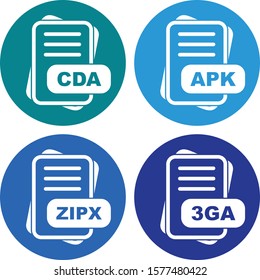  4 File Format Icons Sheet design

