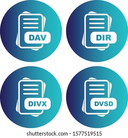  4 File Format Icons Sheet design
