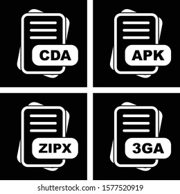 4 File Format Icons Sheet design
