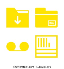 4 file icons with record and document in this set