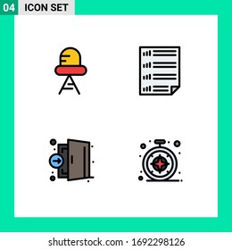 4 Filled line Flat Color concept for Websites Mobile and Apps diode; emergency; bars; four hospital Editable Vector Design Elements
