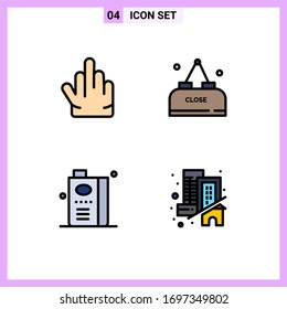 4 Filledline Flat Color concept for Websites Mobile and Apps fingers; food; drink; close; fruit juice Editable Vector Design Elements