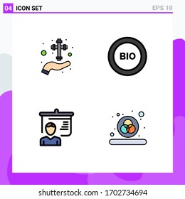 4 Flachbild-Farbkonzept für Websites Mobile und Apps Care; Macht, christlich; Ökologie; Design-Elemente für redaktionelle Vektorillustration