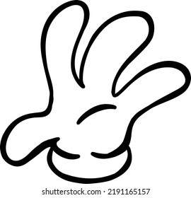 4 fingers hand doing high five gesture in goofy comic illustration style