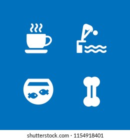 4 fish icons in vector set. diving, aquarium and food and restaurant illustration for web and graphic design