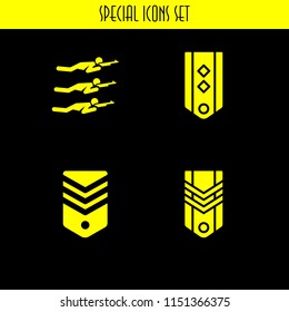 4 flag icons in vector set. military and army illustration for web and graphic design