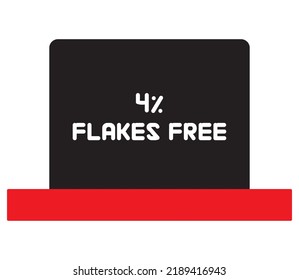 4% Flakes Free sign tag warning banner vector art illustration Isolated on White Background in various color