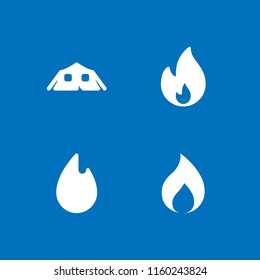 4 flame icons in vector set. fire and camping illustration for web and graphic design
