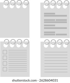 4 flat binder templates with different layouts