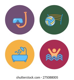 4 flat free travel icons