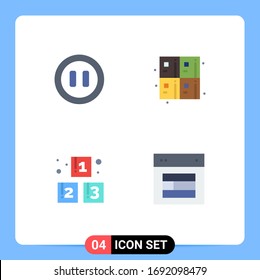4 Flat Icon concept for Websites Mobile and Apps controls; preschool; back to school; formula; design Editable Vector Design Elements